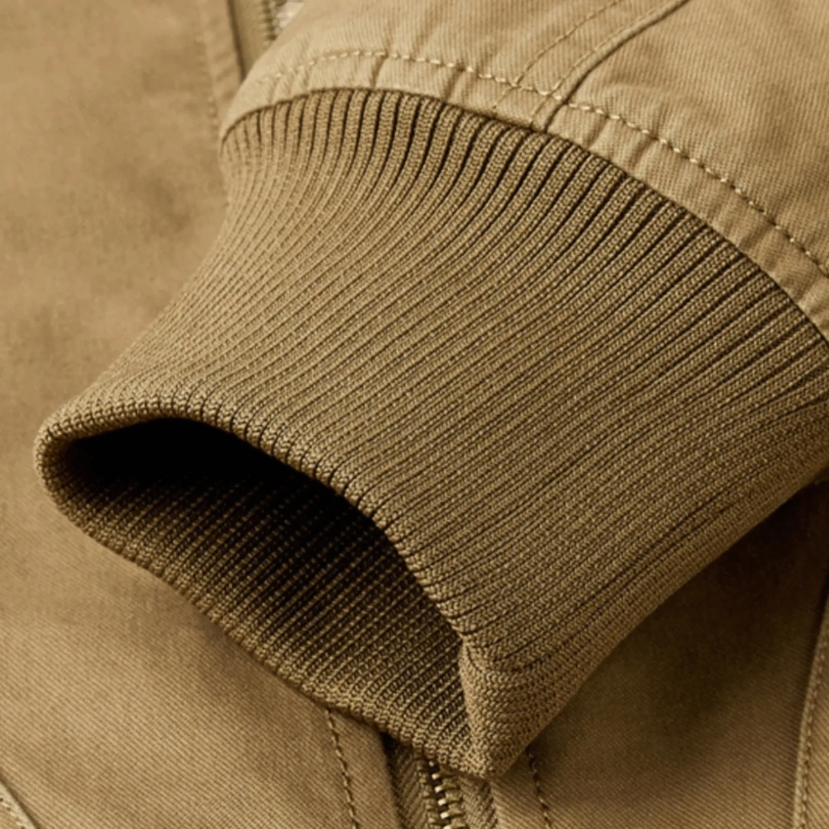 Men's Bomber Jacket with Canvas Shell and Sherpa Fleece Lining - Image 5