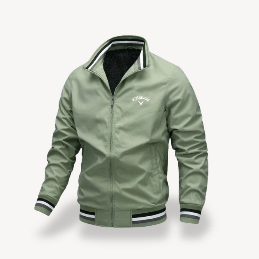 Men's Bomber Jacket with Leather Trim and Striped Aviator Details - Image 6