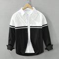 Men's Button Up Shirt Casual Dress Long Sleeve and Color Block - Image 1