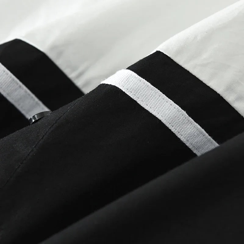 Men's Button Up Shirt Casual Dress Long Sleeve and Color Block - Image 3