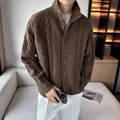 Men's Cable Knit Cardigan Sweater with Stand Collar and Button Front - Image 1