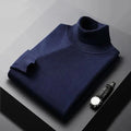 Men's Cashmere Turtleneck Sweater with Slim Fit and Ribbed Cuffs - Image 3