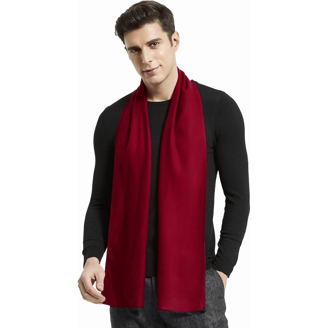 Men's Cashmere Wool Winter Scarf Knit Checkered Hat & Set - Image 14
