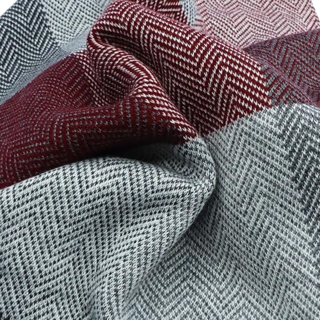 Men's Cashmere Wool Winter Scarf Knit Checkered Hat & Set - Image 21