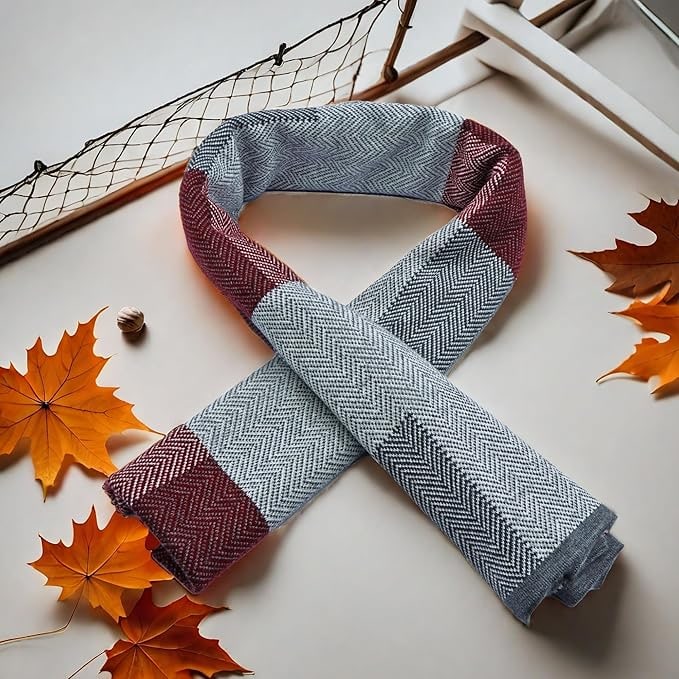 Men's Cashmere Wool Winter Scarf Knit Checkered Hat & Set - Image 22