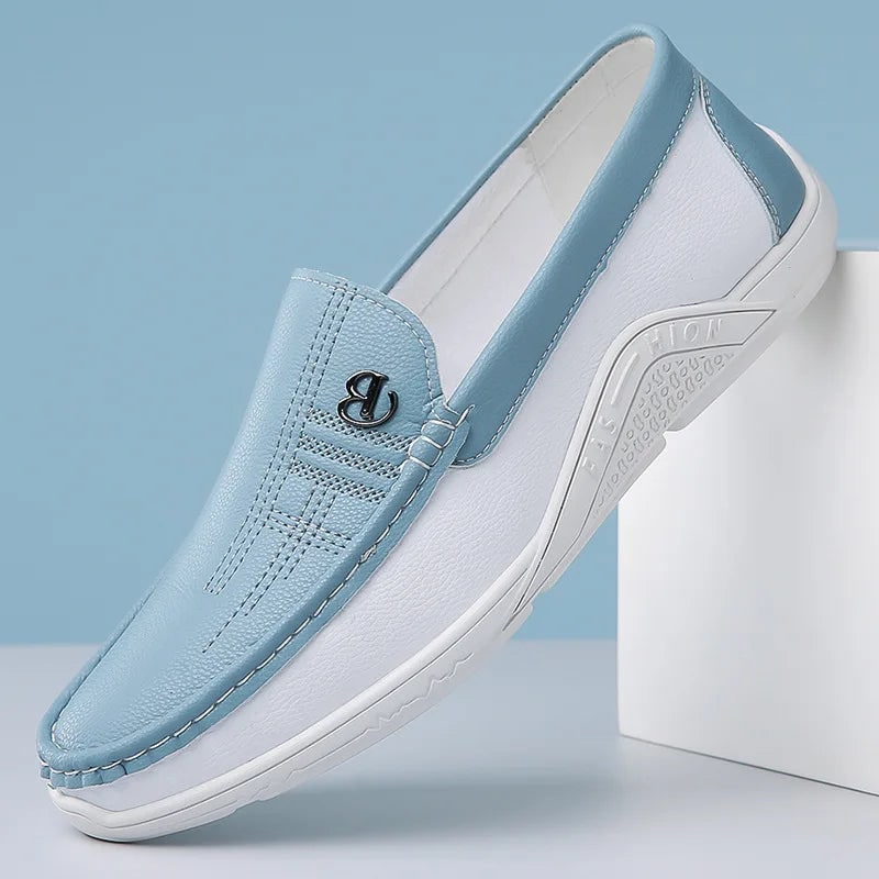 Men's Casual Slip on Loafers with Contrast Stitching - Image 1