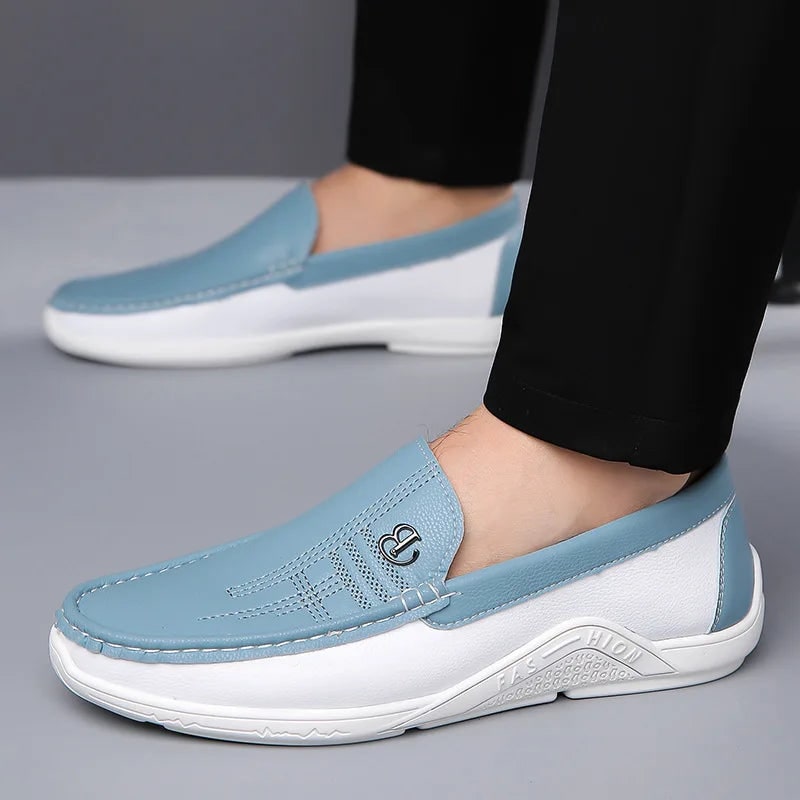 Men's Casual Slip on Loafers with Contrast Stitching - Image 3