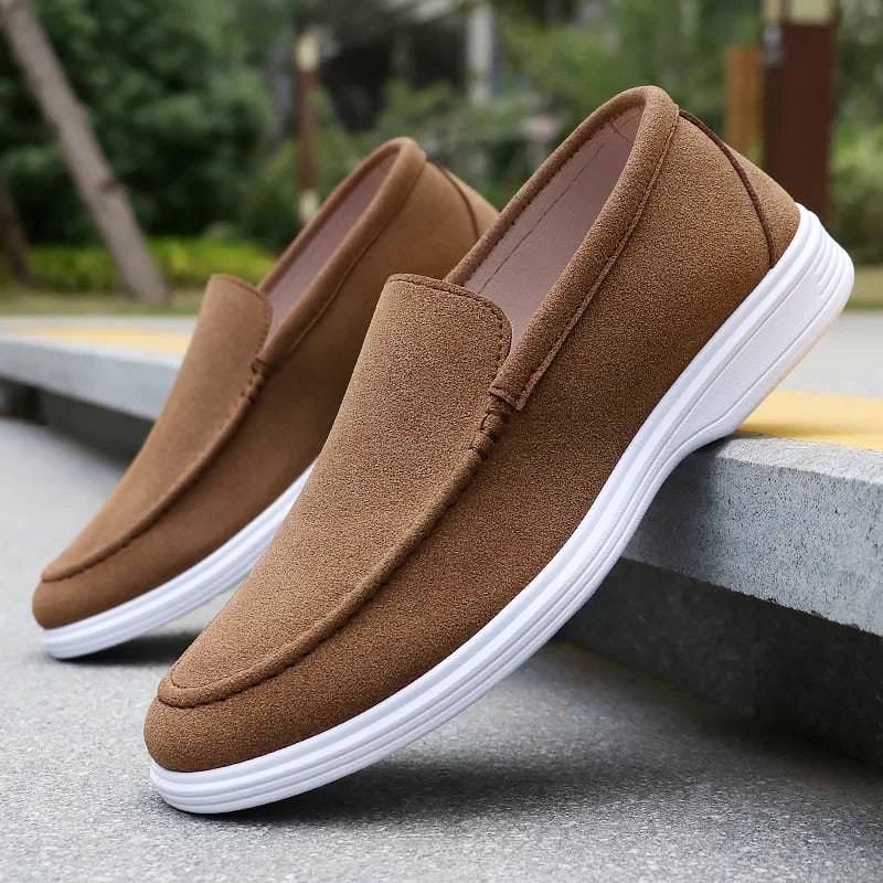 Men's Casual Slip-On Loafers with Faux Suede and Sole - Image 1
