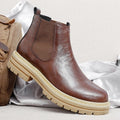 Men's Chelsea Ankle Boots Slip on Platform with Contrast Lug Sole - Image 1