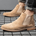 Men's Chelsea Ankle Boots Slip-On with Faux Suede Cap Toe - Image 1