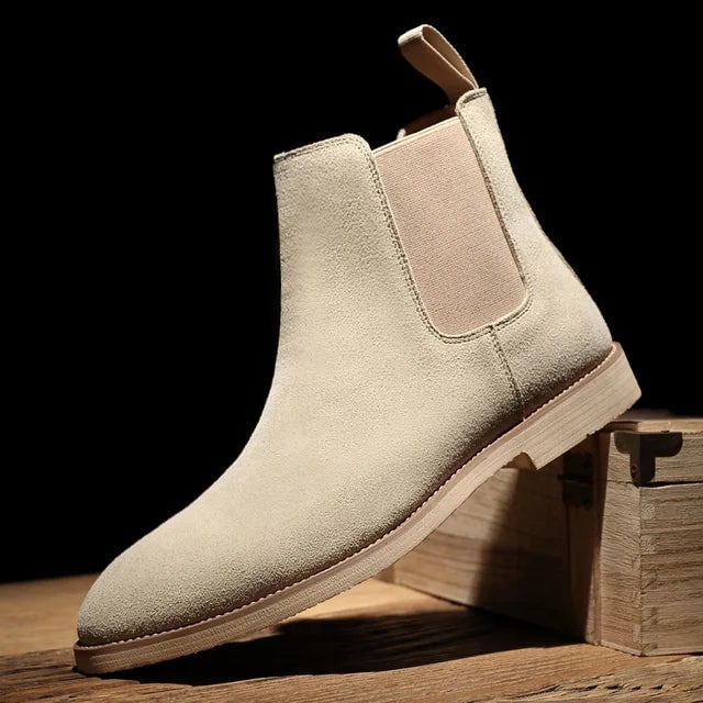 Men's Chelsea Ankle Boots with Suede Leather and Elastic Side Panels - Image 2