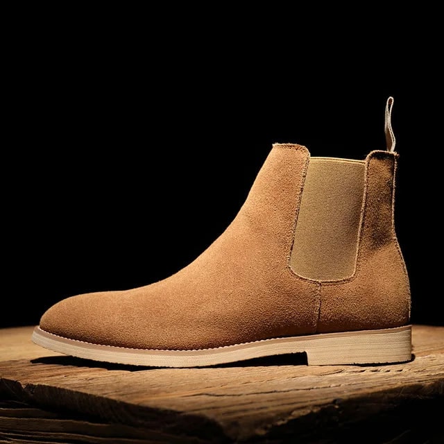 Men's Chelsea Ankle Boots with Suede Leather and Elastic Side Panels - Image 3