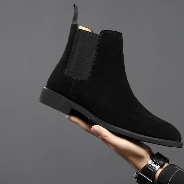 Men's Chelsea Ankle Boots with Suede Leather and Elastic Side Panels - Image 6