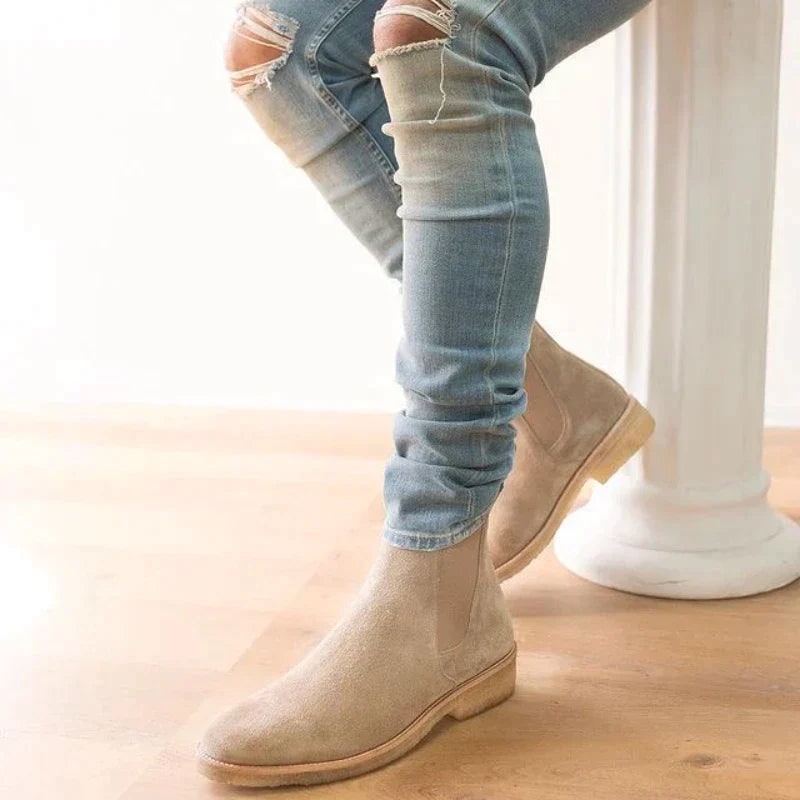 Men's Chelsea Ankle Boots with Suede Leather and Elastic Side Panels - Image 7