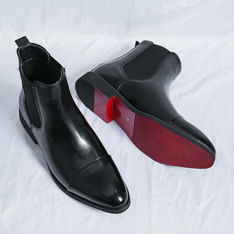 Men's Chelsea Boots with Slip-On Cap Toe Ankle Style - Image 3