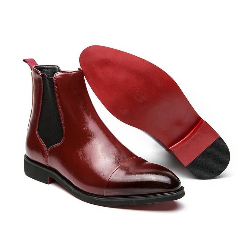 Men's Chelsea Boots with Slip-On Cap Toe Ankle Style - Image 4