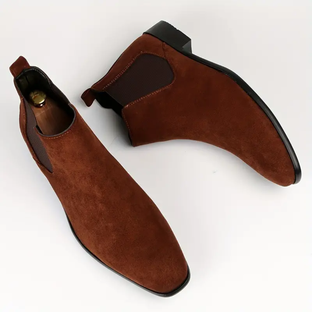 Men's Chelsea Slip on Ankle Boots with Suede Upper and Elastic Gussets - Image 5