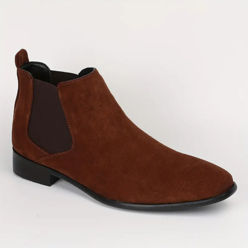 Men's Chelsea Slip on Ankle Boots with Suede Upper and Elastic Gussets - Image 6