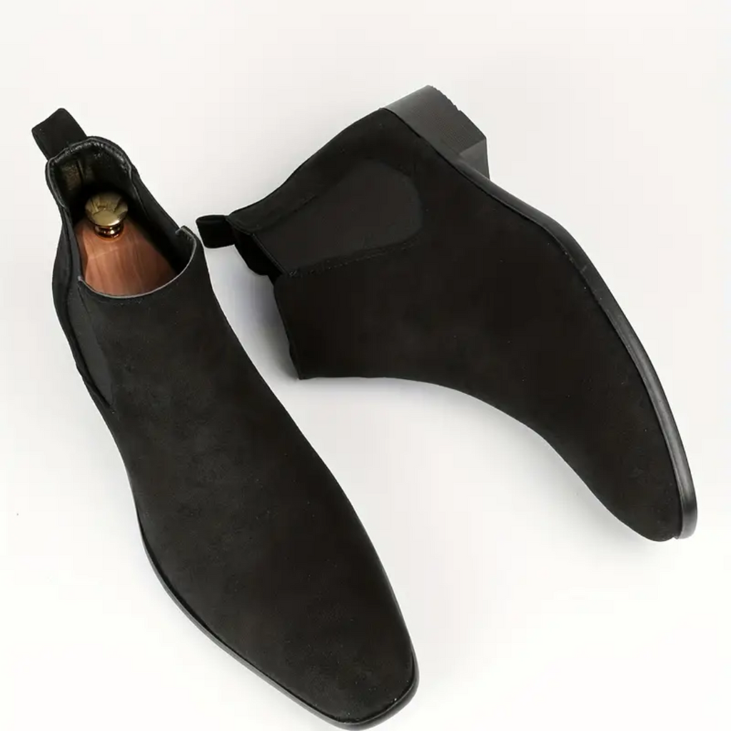 Men's Chelsea Slip on Ankle Boots with Suede Upper and Elastic Gussets - Image 7