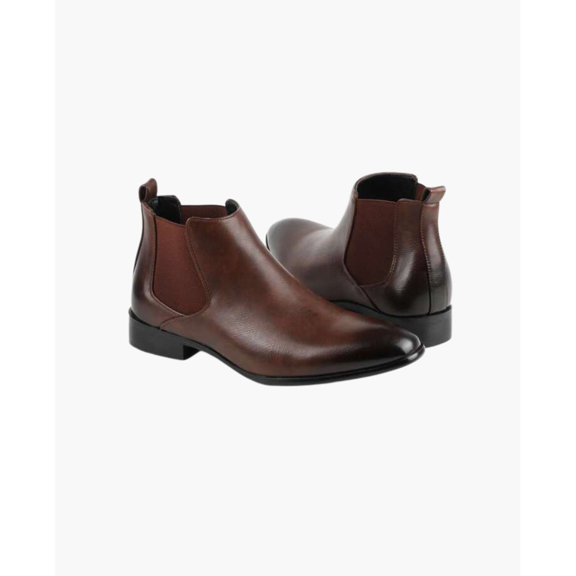 Men's Chelsea Slip on Leather Ankle Boots with Elastic Panels - Image 3
