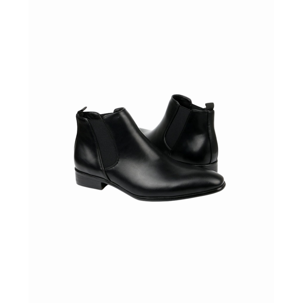 Men's Chelsea Slip on Leather Ankle Boots with Elastic Panels - Image 5