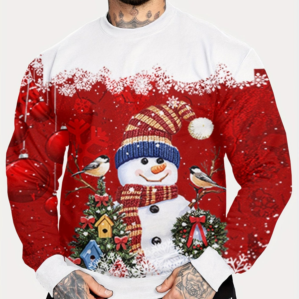 Men's Christmas Crewneck Sweatshirt Long Sleeve with Festive Print - Image 12
