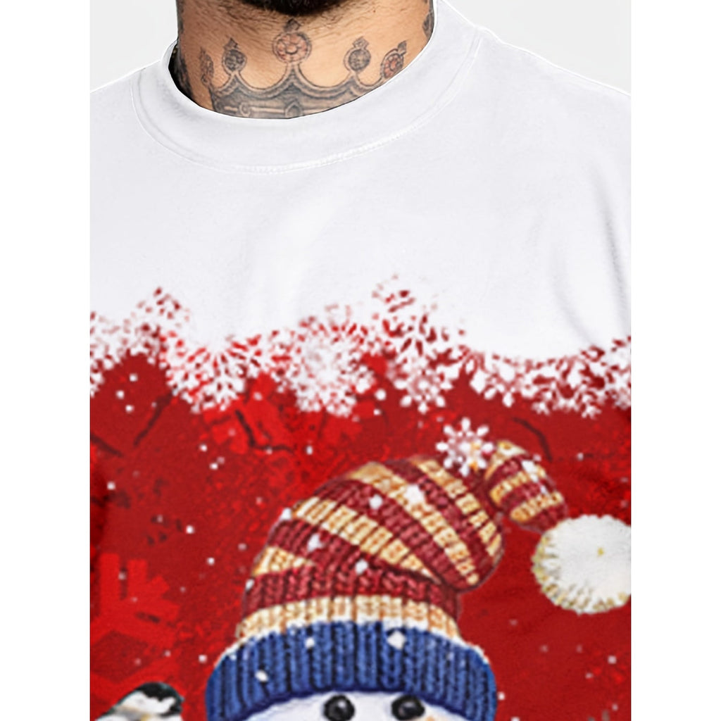 Men's Christmas Crewneck Sweatshirt Long Sleeve with Festive Print - Image 5