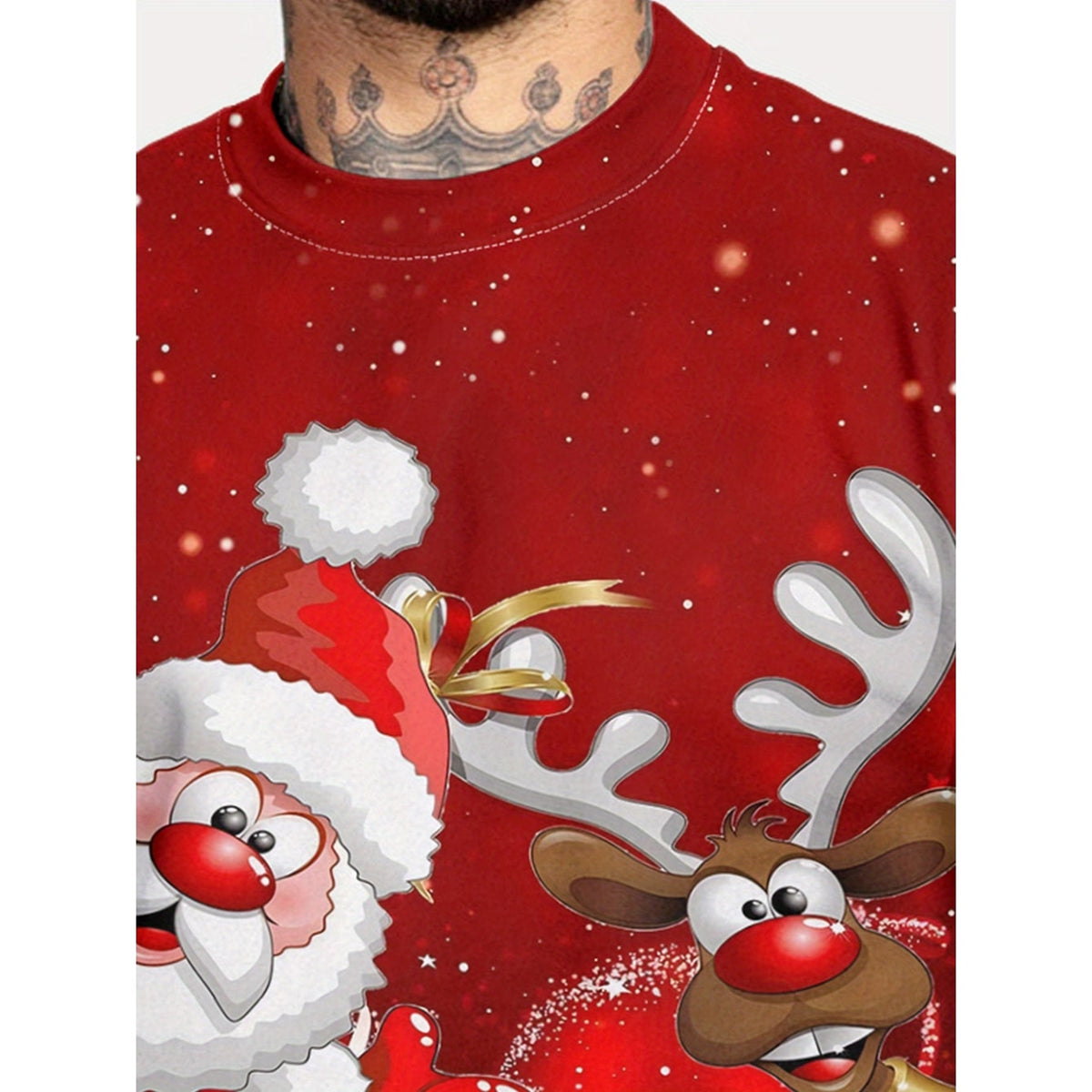 Men's Christmas Crewneck Sweatshirt Long Sleeve with Festive Print - Image 6