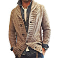 Men's Chunky Knit Shawl Collar Cardigan Sweater with Button Front - Image 6