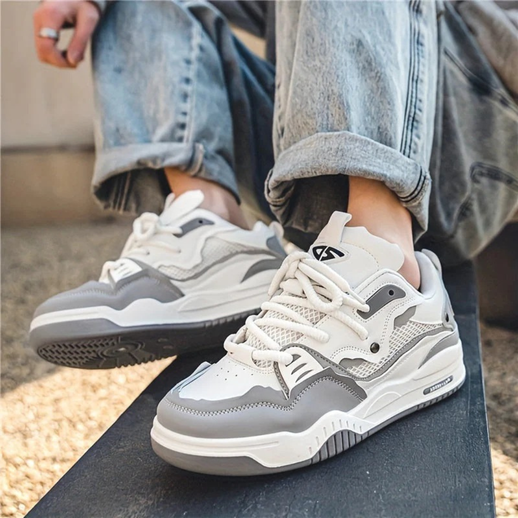Men's Chunky Low Top Sneakers with Thick Laces Casual - Image 6