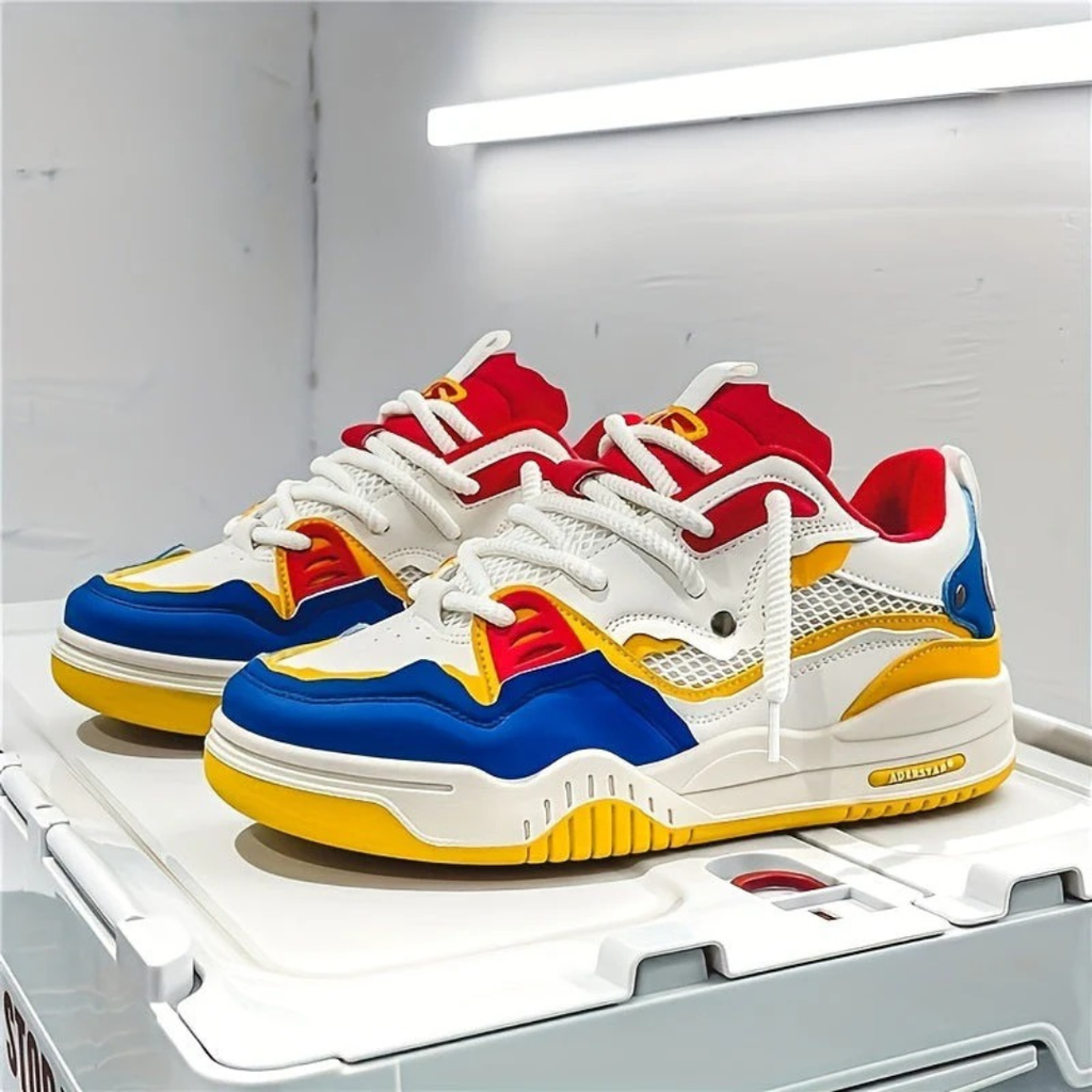 Men's Chunky Low Top Sneakers with Thick Laces Casual - Image 7