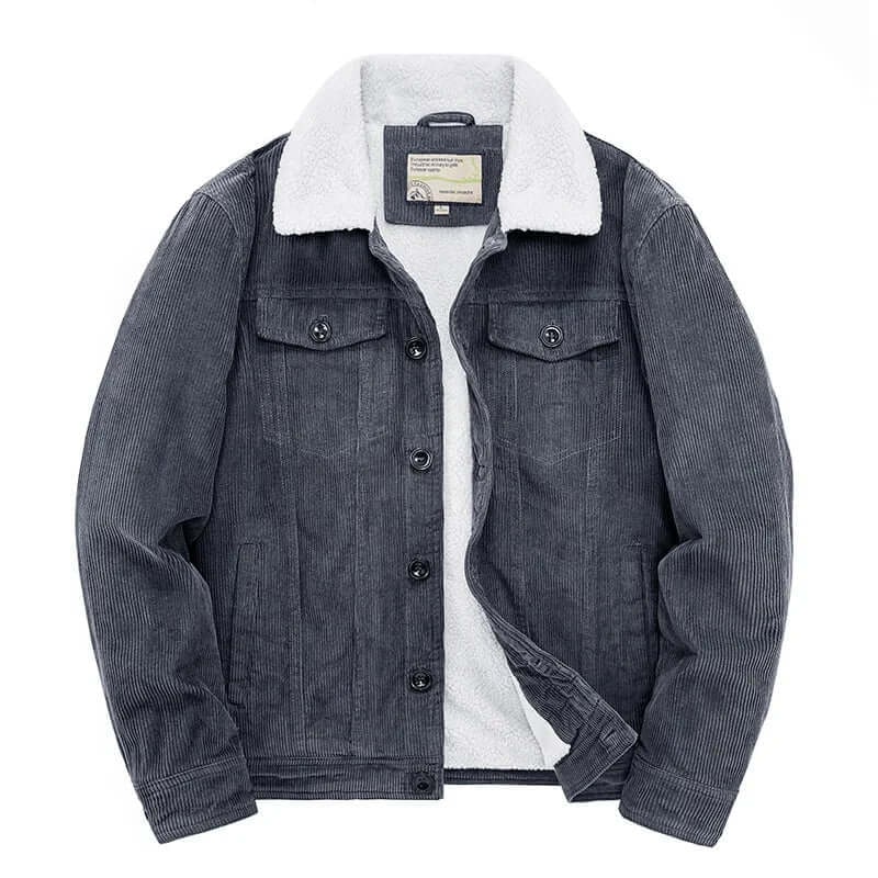 Men's Corduroy Jacket with Sherpa Lining and Trucker Silhouette - Image 6