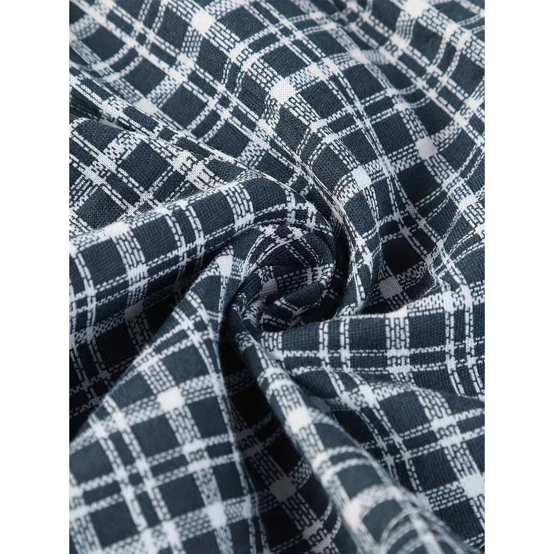 Men's Cotton Boxer Brief Underwear with Plaid Pattern and Elastic Waistband - Image 11