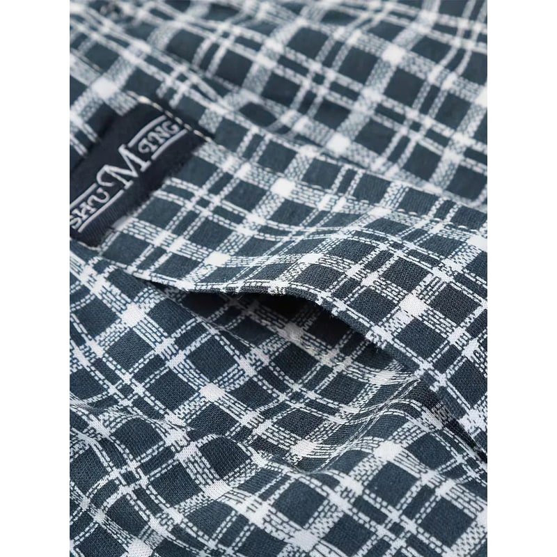 Men's Cotton Boxer Brief Underwear with Plaid Pattern and Elastic Waistband - Image 12