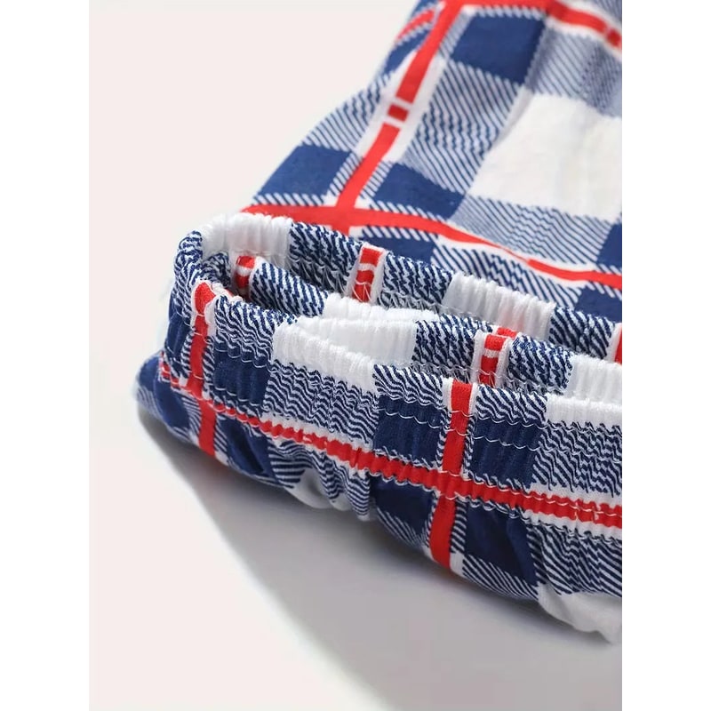 Men's Cotton Boxer Brief Underwear with Plaid Pattern and Elastic Waistband - Image 16