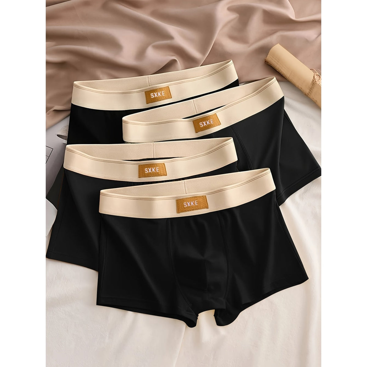 Men's Cotton Boxer Briefs 4-Pack with Stretch Fabric and Elastic Waistband - Image 9
