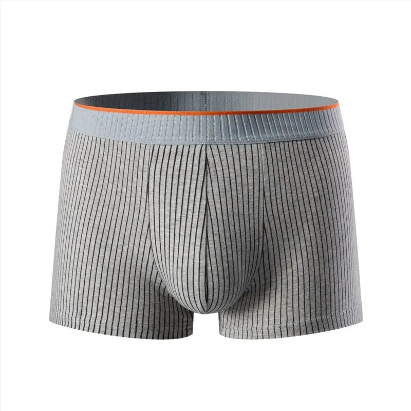 Men's Cotton Boxer Briefs with Ribbed Knit and Contoured Pouch - Image 2