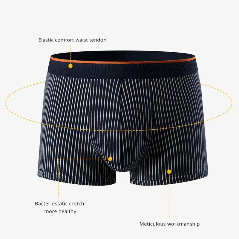 Men's Cotton Boxer Briefs with Ribbed Knit and Contoured Pouch - Image 4