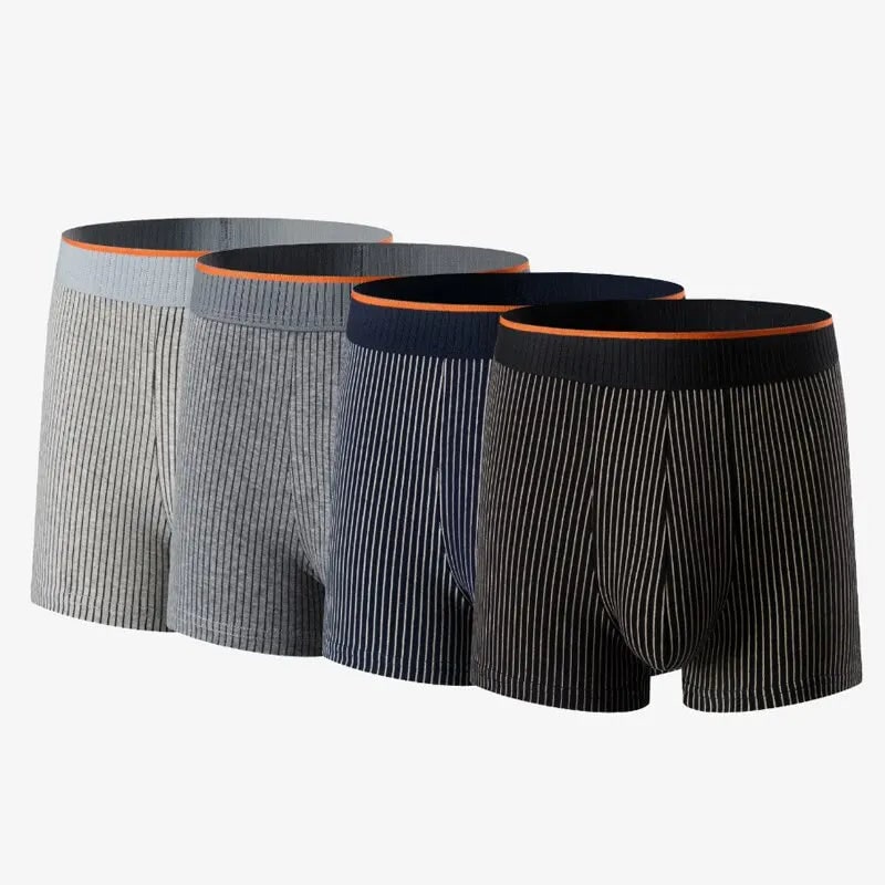Men's Cotton Boxer Briefs with Ribbed Knit and Contoured Pouch - Image 5