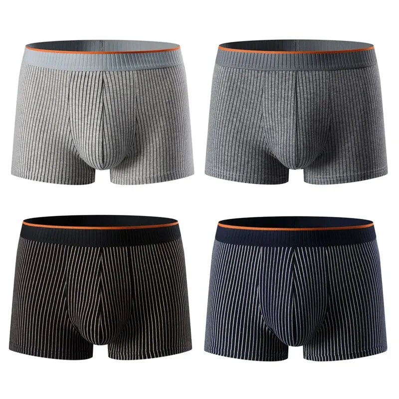 Men's Cotton Boxer Briefs with Ribbed Knit and Contoured Pouch - Image 6