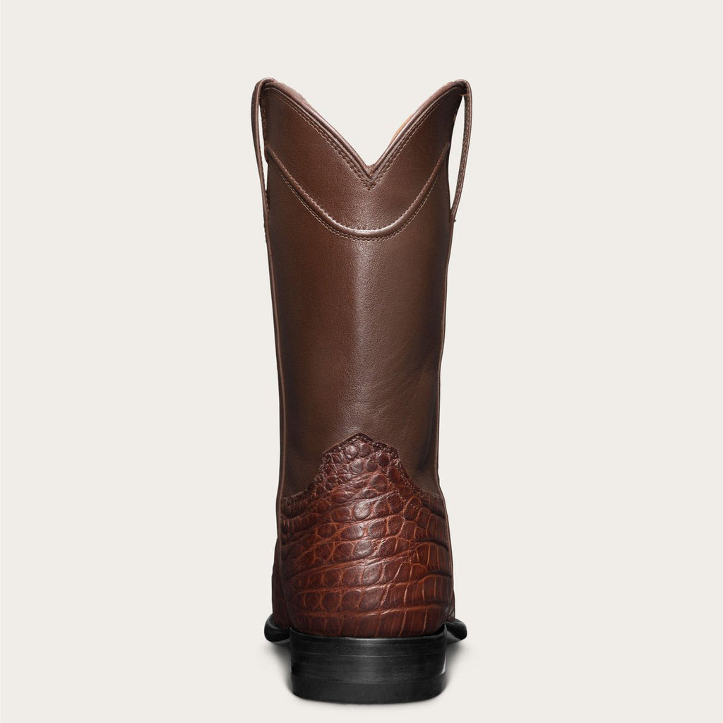 Men's Cowboy Roper Boots Leather Crocodile Embossed Round Toe - Image 13