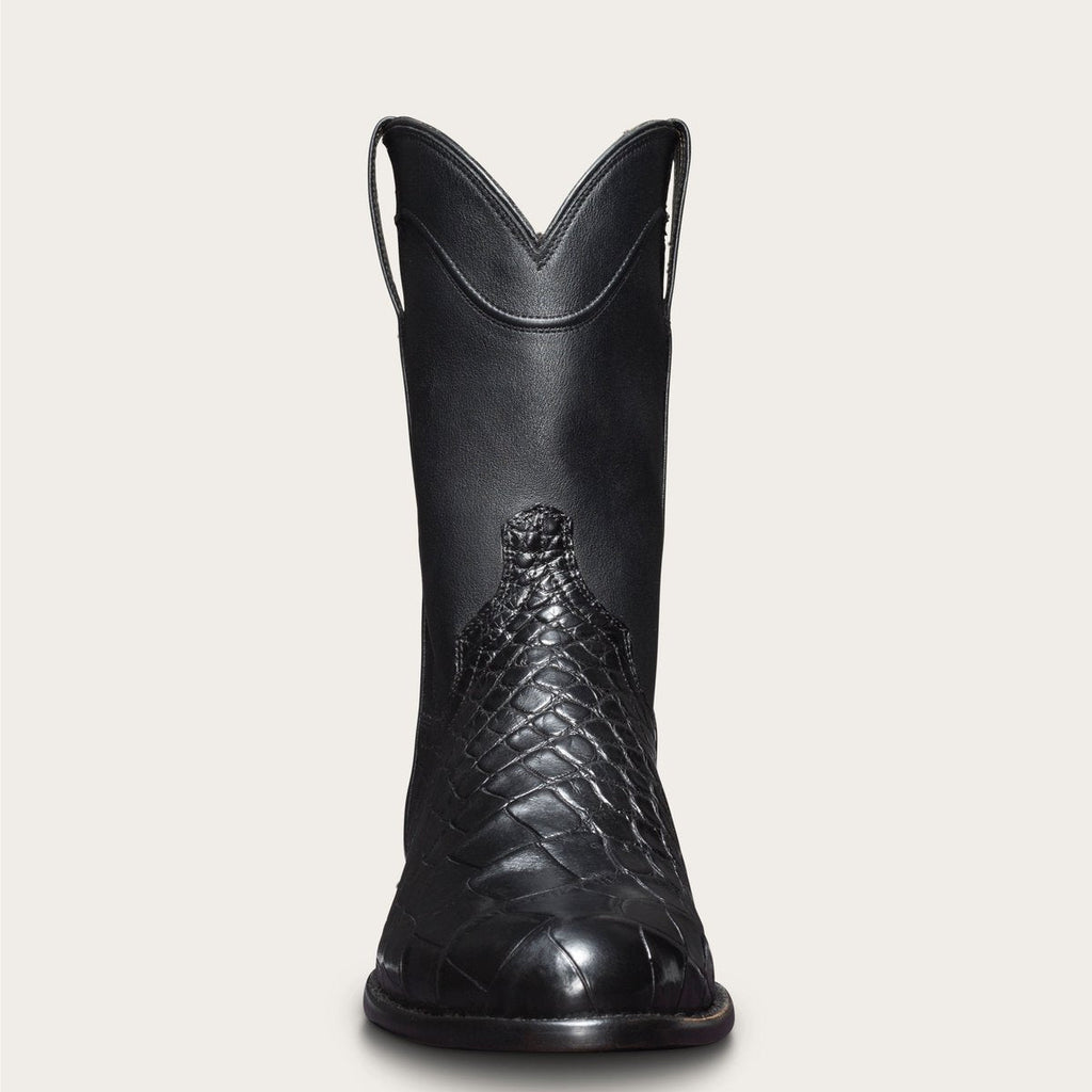 Men's Cowboy Roper Boots Leather Crocodile Embossed Round Toe - Image 5