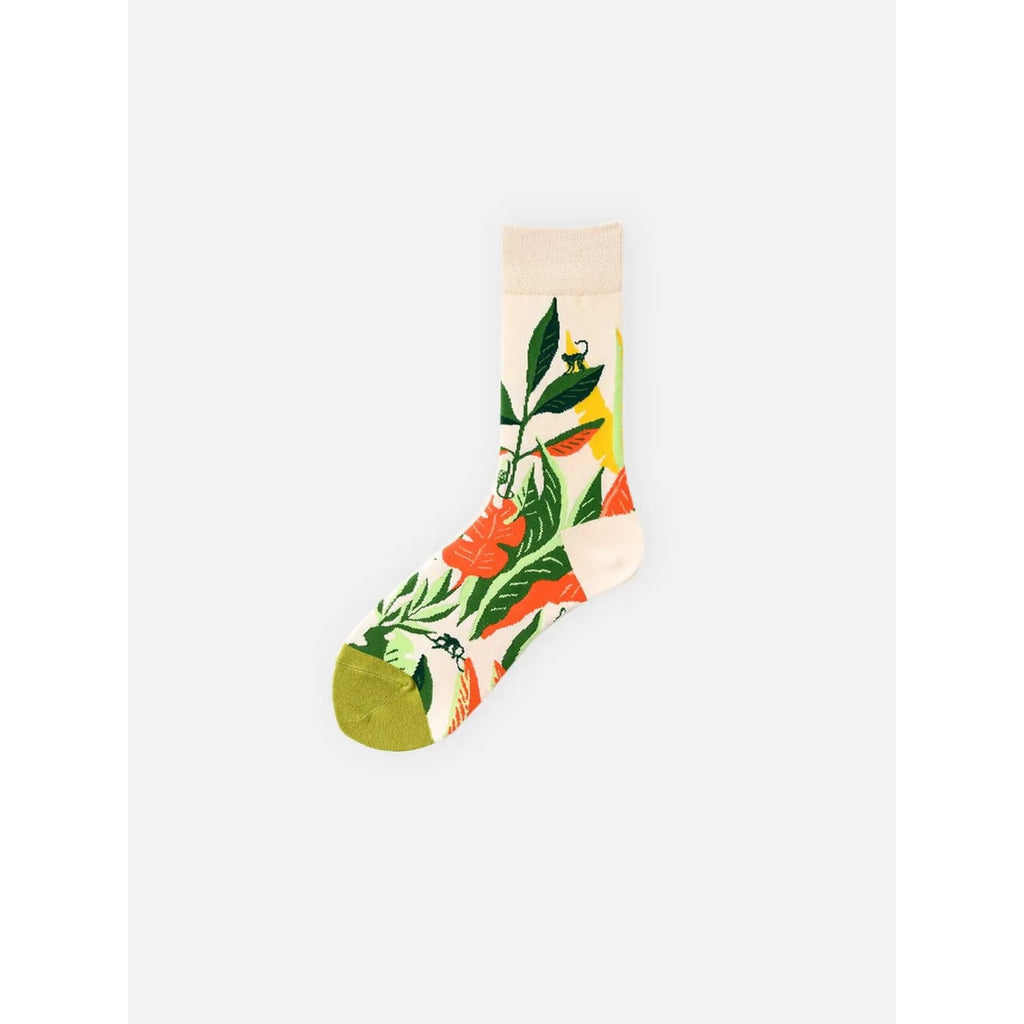 Men's Crew Socks with Animal Print and Novelty Knit Patterns - Image 5