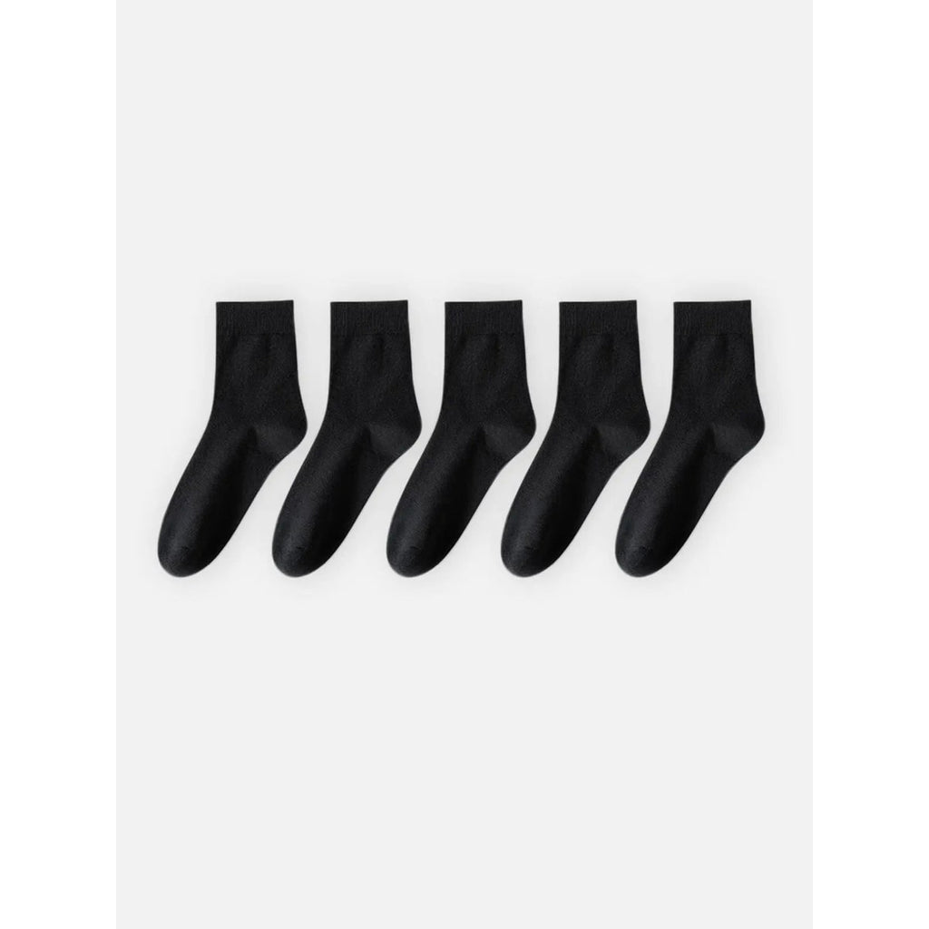 Men's Crew Socks with Ribbed Cuffs and Stretch Knit Cotton Blend 5-Pack - Image 11
