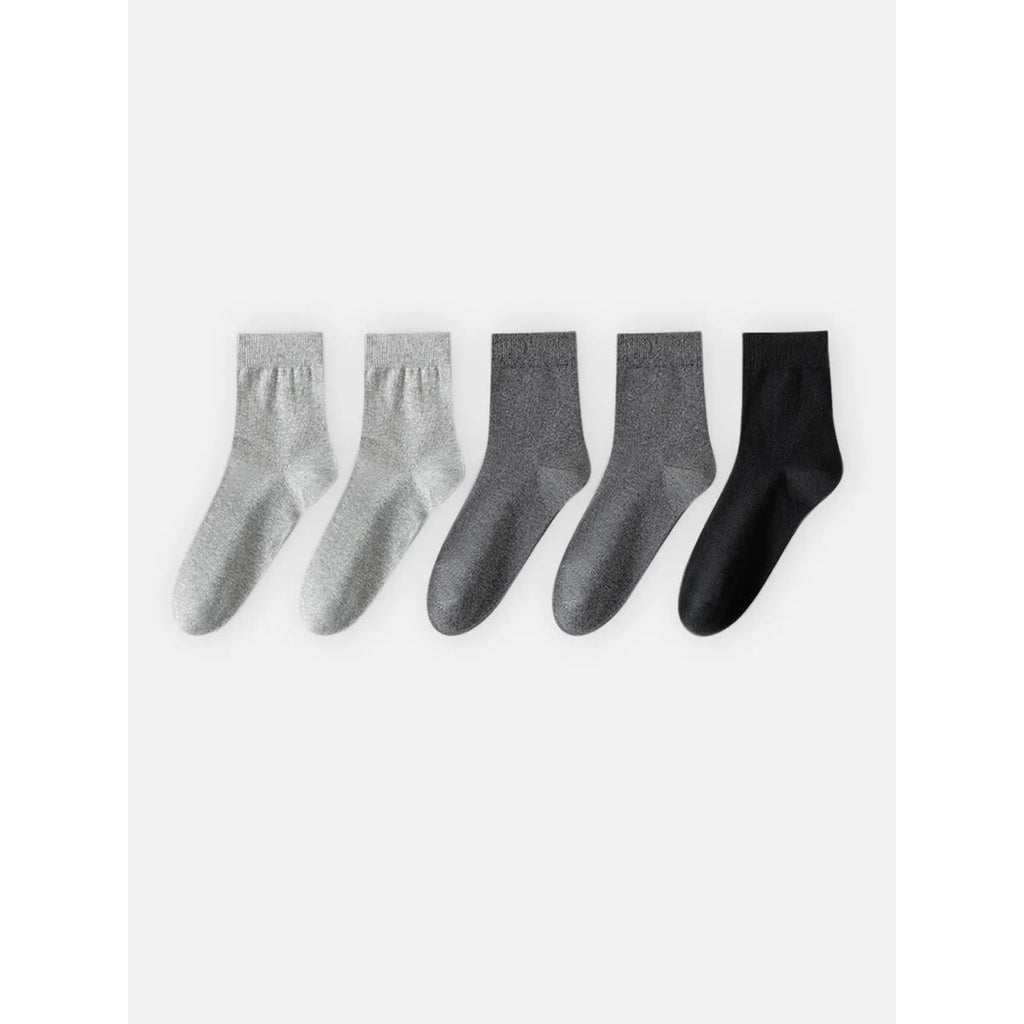 Men's Crew Socks with Ribbed Cuffs and Stretch Knit Cotton Blend 5-Pack - Image 12