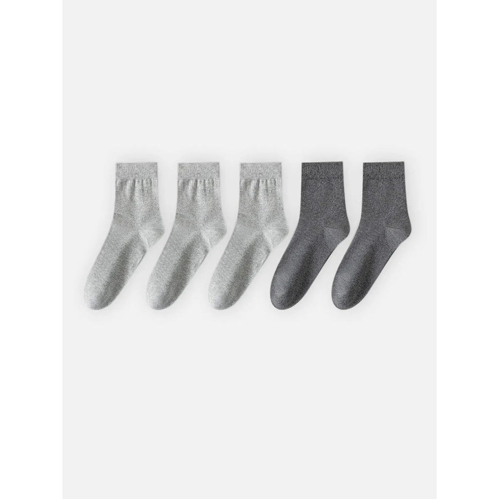 Men's Crew Socks with Ribbed Cuffs and Stretch Knit Cotton Blend 5-Pack - Image 13