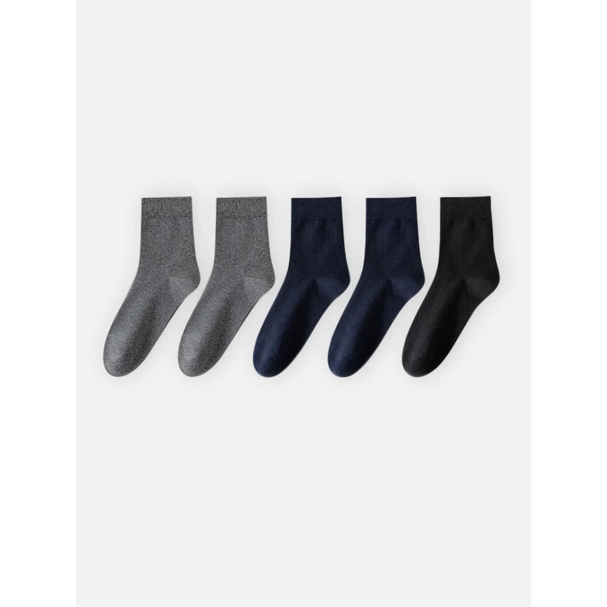 Men's Crew Socks with Ribbed Cuffs and Stretch Knit Cotton Blend 5-Pack - Image 15
