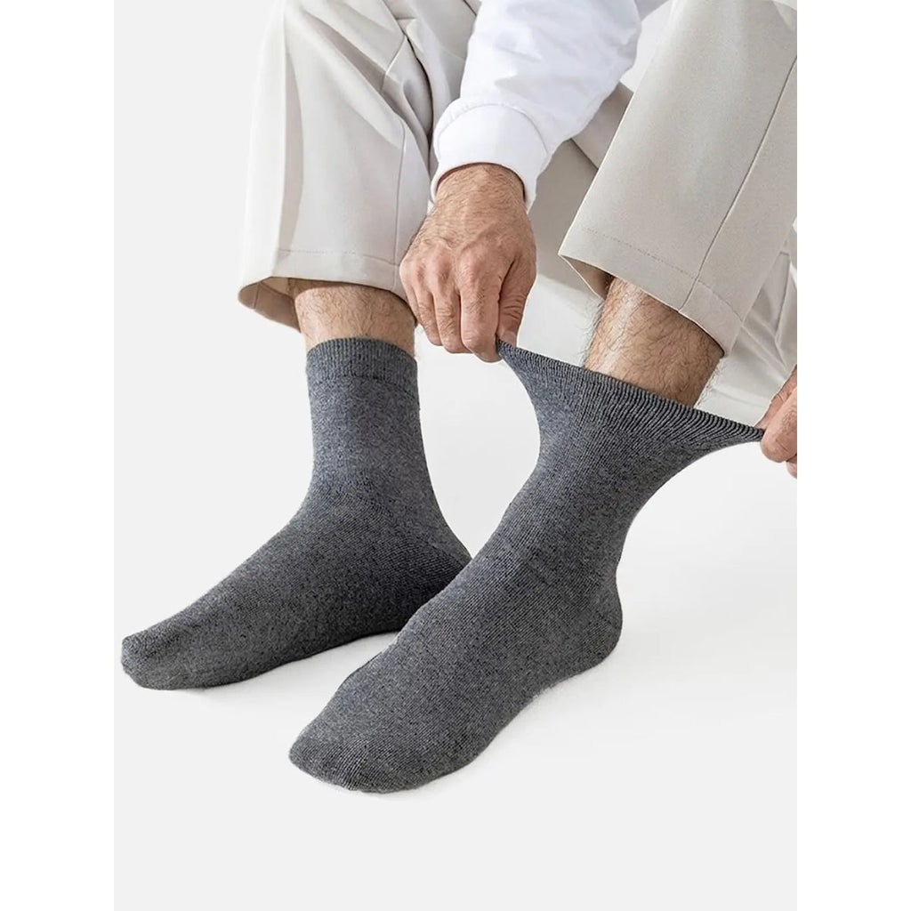 Men's Crew Socks with Ribbed Cuffs and Stretch Knit Cotton Blend 5-Pack - Image 3