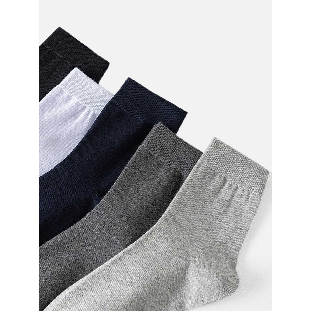 Men's Crew Socks with Ribbed Cuffs and Stretch Knit Cotton Blend 5-Pack - Image 4