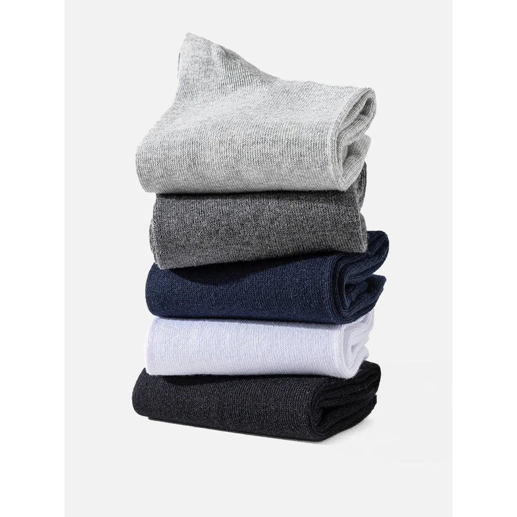 Men's Crew Socks with Ribbed Cuffs and Stretch Knit Cotton Blend 5-Pack - Image 5